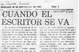 Cuando el escritor se va Cuando el escritor se va
