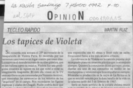Los tapices de Violeta  [artículo] Martín Ruiz.
