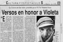 Versos en honor a Violeta  [artículo].