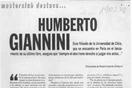 Humberto Giannini  [artículo] Rosario Guzmán Errázuriz.