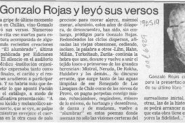 Vino Gonzalo Rojas y leyó sus versos  [artículo].
