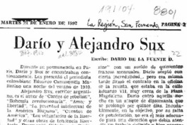 Darío y Alejandro Sux  [artículo] Darío de la Fuente D.