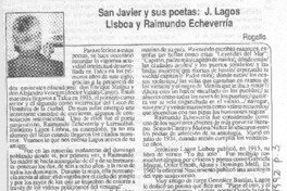 San Javier y sus poetas, J. Lagos Lisboa y Raimundo Echeverría San Javier y sus poetas, J. Lagos Lisboa y Raimundo Echeverría