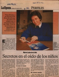 Secretos en el oído de los niños  [artículo] Paola Calcagni.