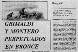 Grimaldi y Montero perpetuados en bronce Grimaldi y Montero perpetuados en bronce