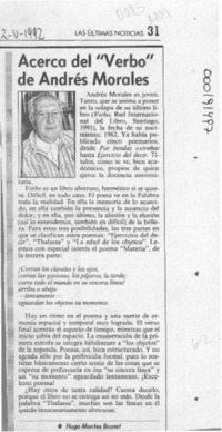 Acerca del "Verbo" de Andrés Morales