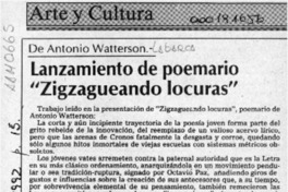 Lanzamiento de poemario "Zigzagueando locuras"  [artículo] Fernando Kiel.