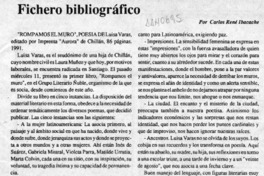 Fichero bibliográfico  [artículo] Carlos René Ibacache.