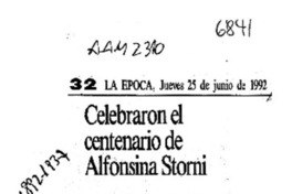 Celebraron el centenario de Alfonsina Storni Celebraron el centenario de Alfonsina Storni