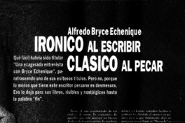 Irónico al escribir, clásico al pecar  [artículo] Esteban Cabezas.