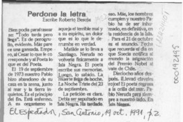 Perdone la letra  [artículo] Roberto Bescós.
