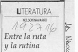 Entre la ruta y la rutina  [artículo] Nelsón Navarro.