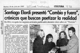 Santiago Elordi presentó "Cambio y fuera"  [artículo] Angélica Rivera.