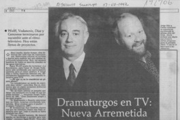 Dramaturgos en TV, nueva arremetida Dramaturgos en TV, nueva arremetida