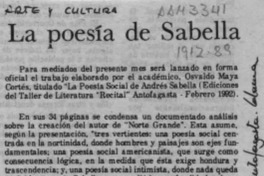 La Poesía de Sabella  [artículo].