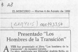 Presentado "Los hombres de la transición"  [artículo].
