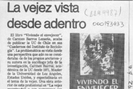 La Vejez vista desde adentro  [artículo].