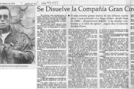 Se disuelve la compañía "Gran circo teatro"  [artículo] Juan Antonio Muñoz H.