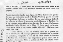 El factor naval en las relaciones entre Chile y los Estados Unidos (1881-1951) El factor naval en las relaciones entre Chile y los Estados Unidos (1881-1951)