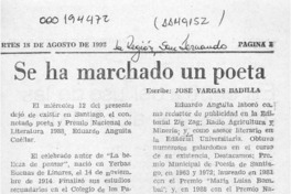 Se ha marchado un poeta  [artículo] José Vargas Badilla.