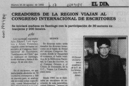 Creadores de la región viajan al congreso internacional de escritores  [artículo].