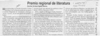 Premio regional de literatura  [artículo] Enrique Ugalde Santos.