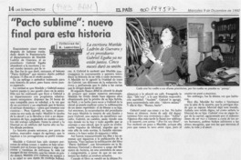 "Pacto sublime", nuevo final para esta historia  [artículo] M. Lamordes.