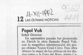 Popol Vuh  [artículo] Ruby Graflein-Junior.