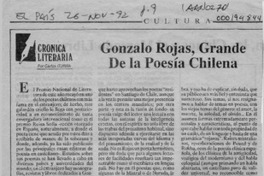 Gonzalo Rojas, grande de la poesía chilena  [artículo] Carlos Iturra.