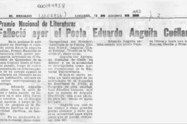 Falleció ayer el poeta Eduardo Anguita Cuéllar  [artículo].