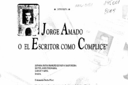 Jorge Amado o el escritor como cómplice  [artículo] Cecilia García Huidobro.