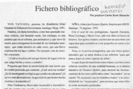 Fichero bibliográfico  [artículo] Carlos René Ibacache.