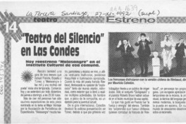 "Teatro del Silencio" en Las Condes  [artículo].