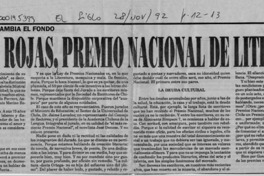 Gonzalo Rojas, Premio Nacional de Literatura  [artículo] Fernando Quilodrán.