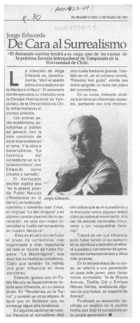 De cara al surrealismo  [artículo].