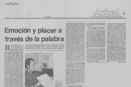 Emoción y placer a través de la palabra Emoción y placer a través de la palabra