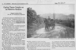 Carlos Tapia Canelo en la historia andina Carlos Tapia Canelo en la historia andina