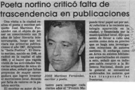 Poeta nortino criticó falta de trascendencia en publicaciones  [artículo].
