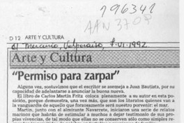 "Permiso para zarpar"  [artículo] Enrique Skinner Zavala.