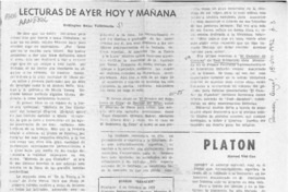 Lecturas de ayer hoy y mañana  [artículo] Wellington Rojas Valdebenito.