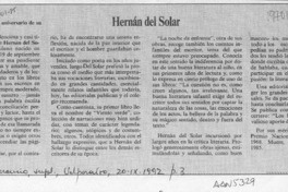 Hernán del Solar  [artículo] H. R. Cortés.