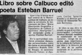 Libro sobre Calbuco editó poeta Esteban Barruel Libro sobre Calbuco editó poeta Esteban Barruel