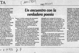 Un encuentro con la verdadera poesía  [artículo] Santiago Quer A.