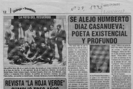 Se alejó Humberto Díaz Casanueva, poeta existencial y profundo  [artículo] RMM.