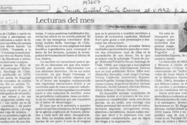 Lecturas del mes  [artículo] Marino Muñoz Lagos.