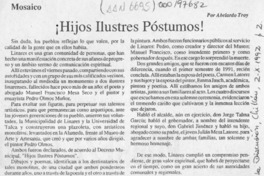 Hijos ilustres póstumos!  [artículo] Abelardo Troy.