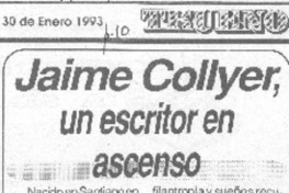 Jaime Collyer, un escritor en ascenso Jaime Collyer, un escritor en ascenso