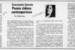Poesía chilena contemporánea  [artículo] Sara Vial.