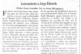 Acercamiento a Jorge Edwards Acercamiento a Jorge Edwards