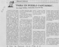 "Para un pueblo fantasma" "Para un pueblo fantasma"